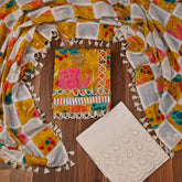 Cotton Yellow Mustard Unstitched suit